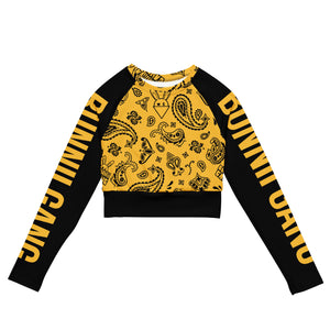 BUNNII GANG "YELLOW BANDANA" Long-Sleeve Crop Top