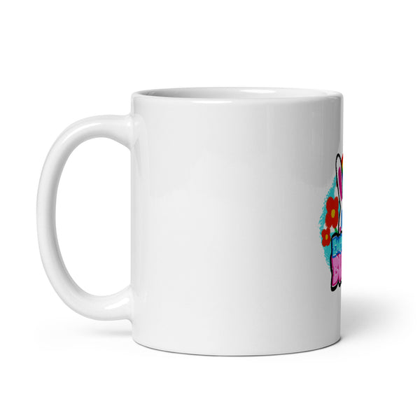 EMOTIONAL BUNNII - White glossy mug