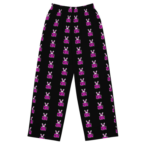 BUNNII GANG "LOGO" Black Wide-leg pants